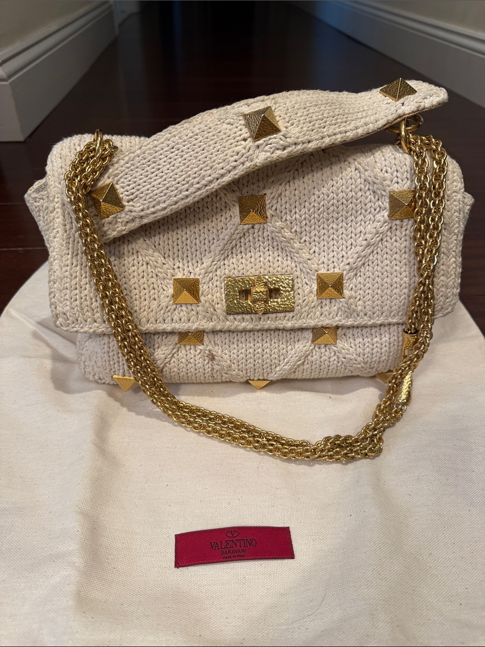 Valentino, Garavani , Roman stud, large shoulder bag, with Studded Accents